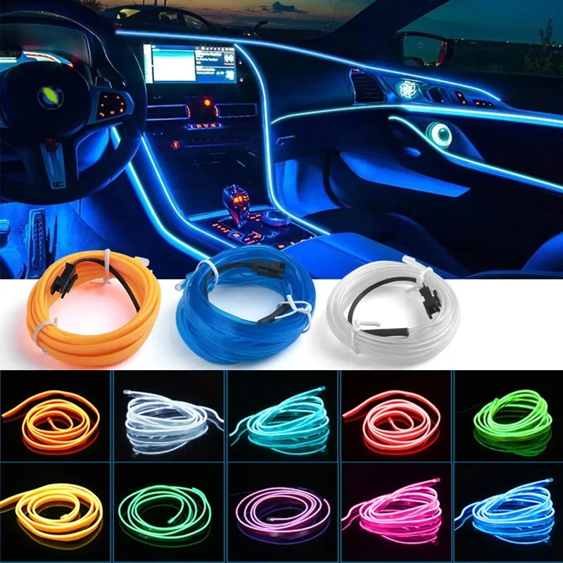 Led El Wire - 1M/3M/5M Car Interior Led Decorative Lamp